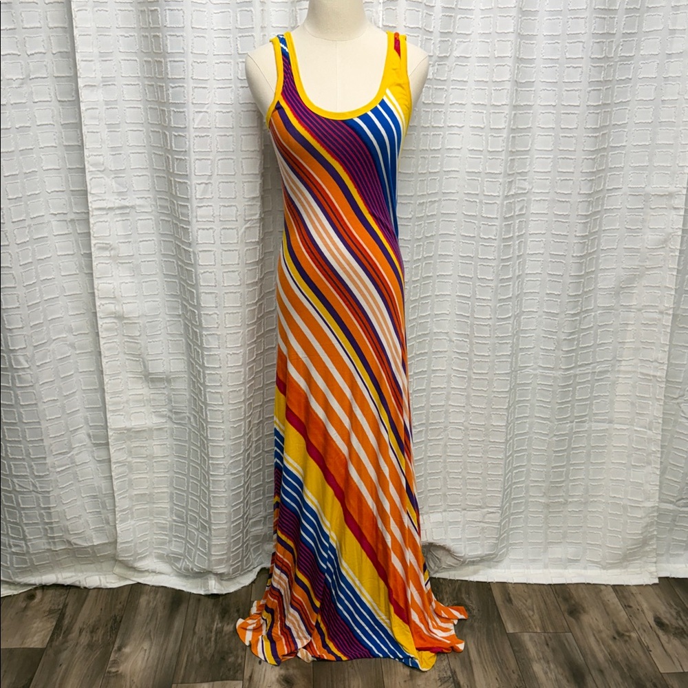 Calvin Klein Vibrant Striped Maxi Dress